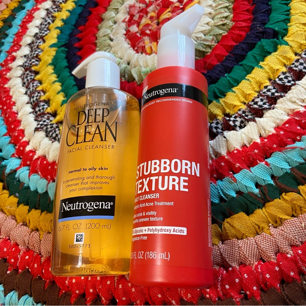 Neutrogena 2pk Bundle Deep Clean Facial Cleanser Acne Normal Oily Salicylic Acid